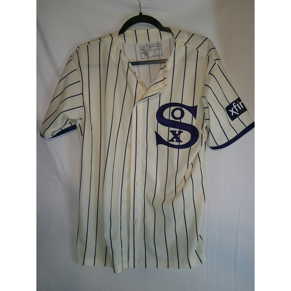 Chicago White Sox Kick10 Baseball Jersey Pinstripe Navy Blue‎ Men's